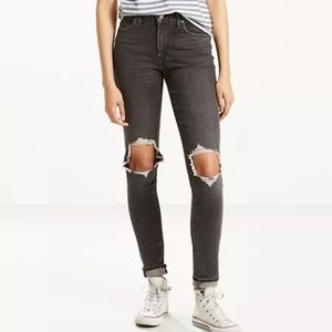 Levi’s 721 HighWaisted Jeans (Grey/Black w/ rips)